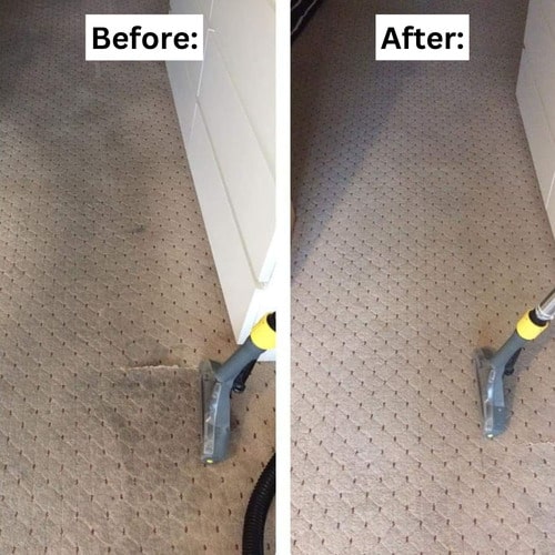 Carpet before and after cleaning effects