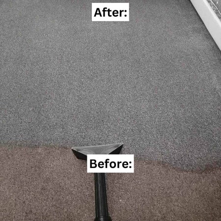 Carpet before and after cleaning effects