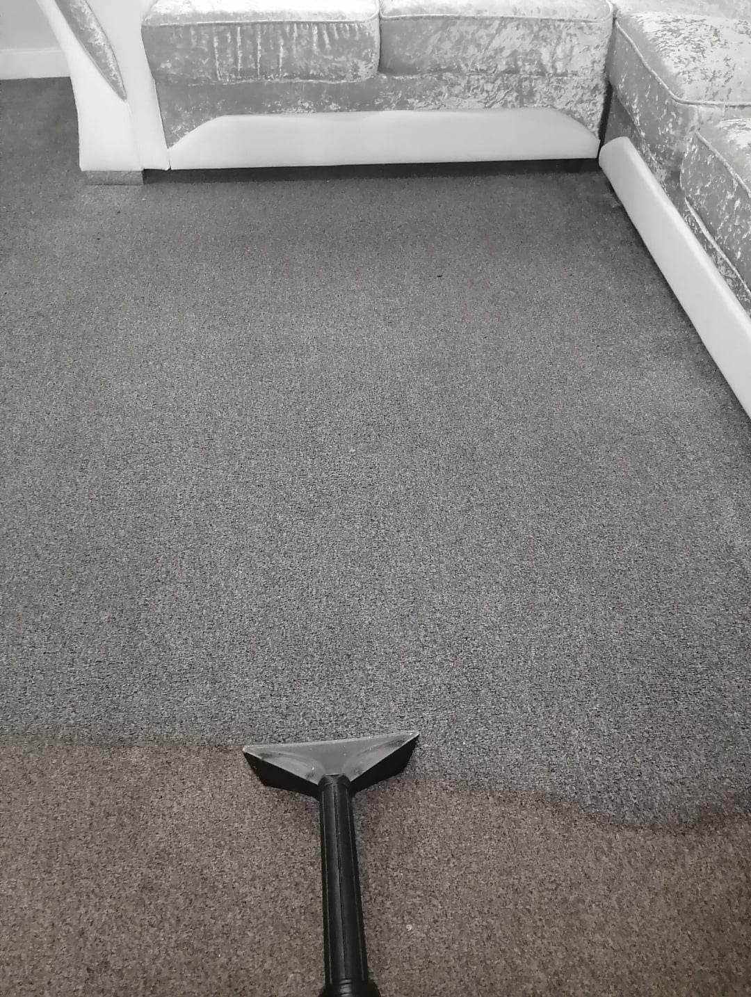 Carpet before and after cleaning effects
